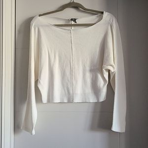 Forever 21 Wide Neck Raw Hem Top